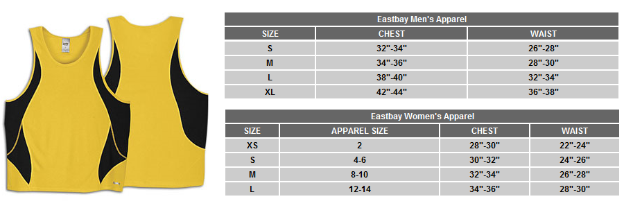 Eastbay Size Chart